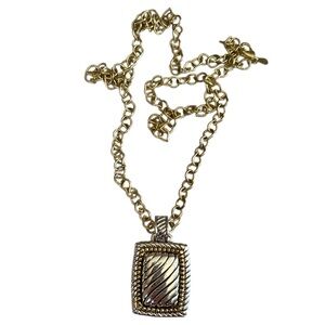 Vintage Roman Silver & Gold Mixed Metal Long Necklace 80s